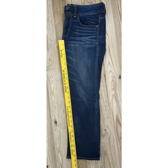 American Eagle Outfitters Artist Crop Stretch Jeans Womens 4 Dark Blue Denim - Picture 6 of 6